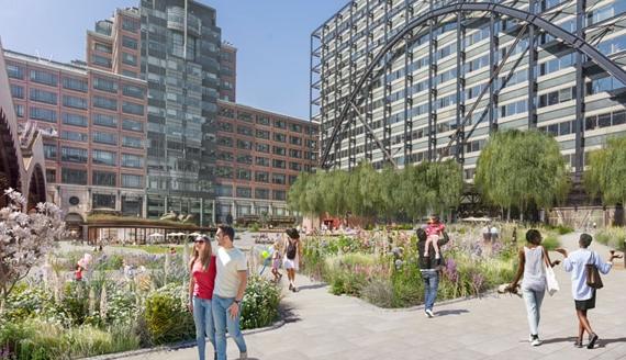 British Land starts work on new park at Broadgate, London